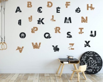 Kids Animal Alphabet Vinyl Wall Sticker